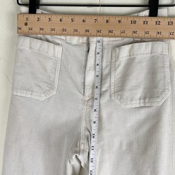 Maeve Colette Cropped Wide Leg Corduroy Pants Size 26P Cream Anthropologie - Picture 12 of 13